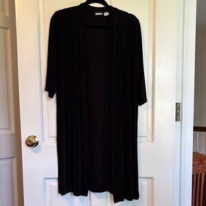 Chico's Travelers Black Open-Front Duster